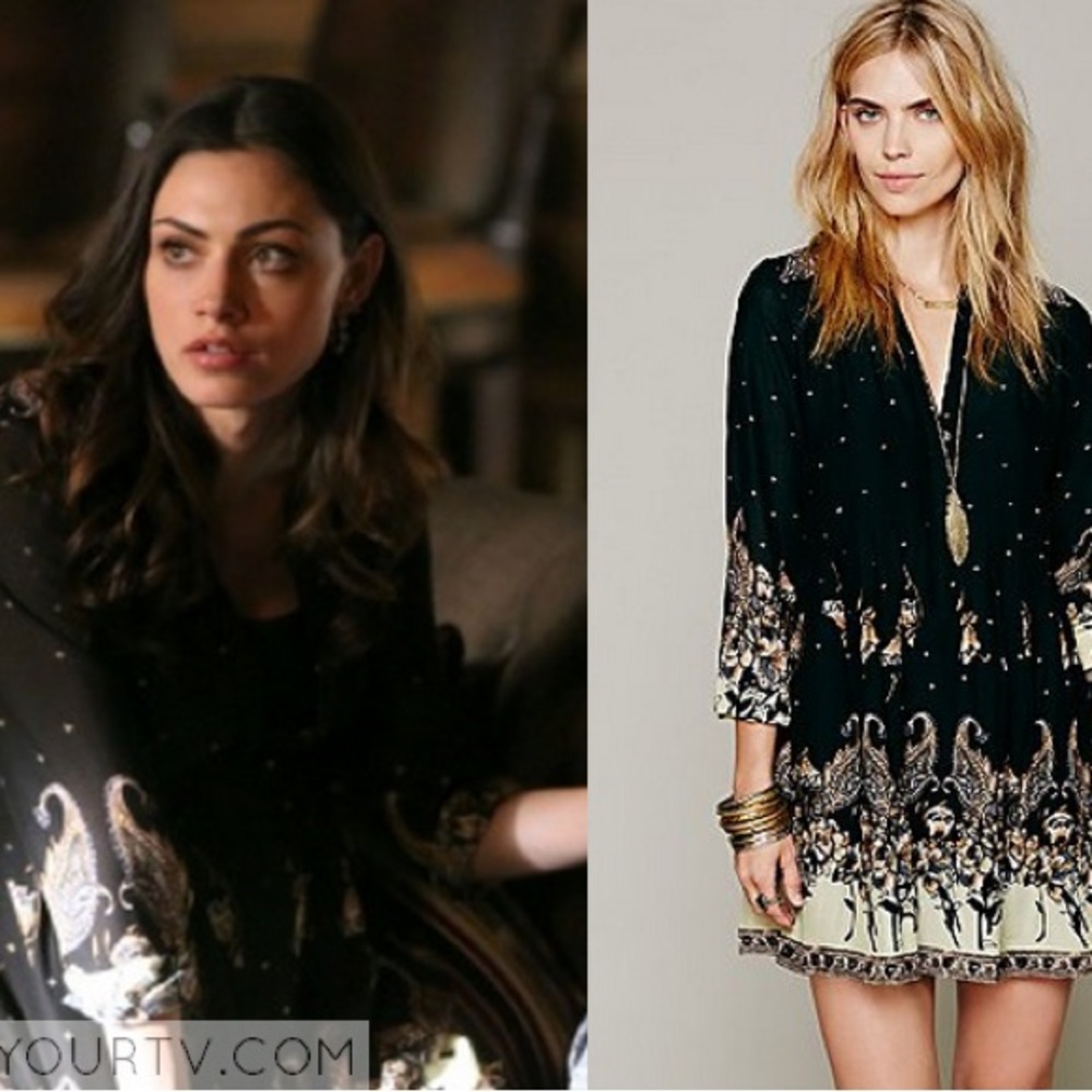 ASO Hayley Marshall Sierra Valley Floral Black Pleated Tunic Dress